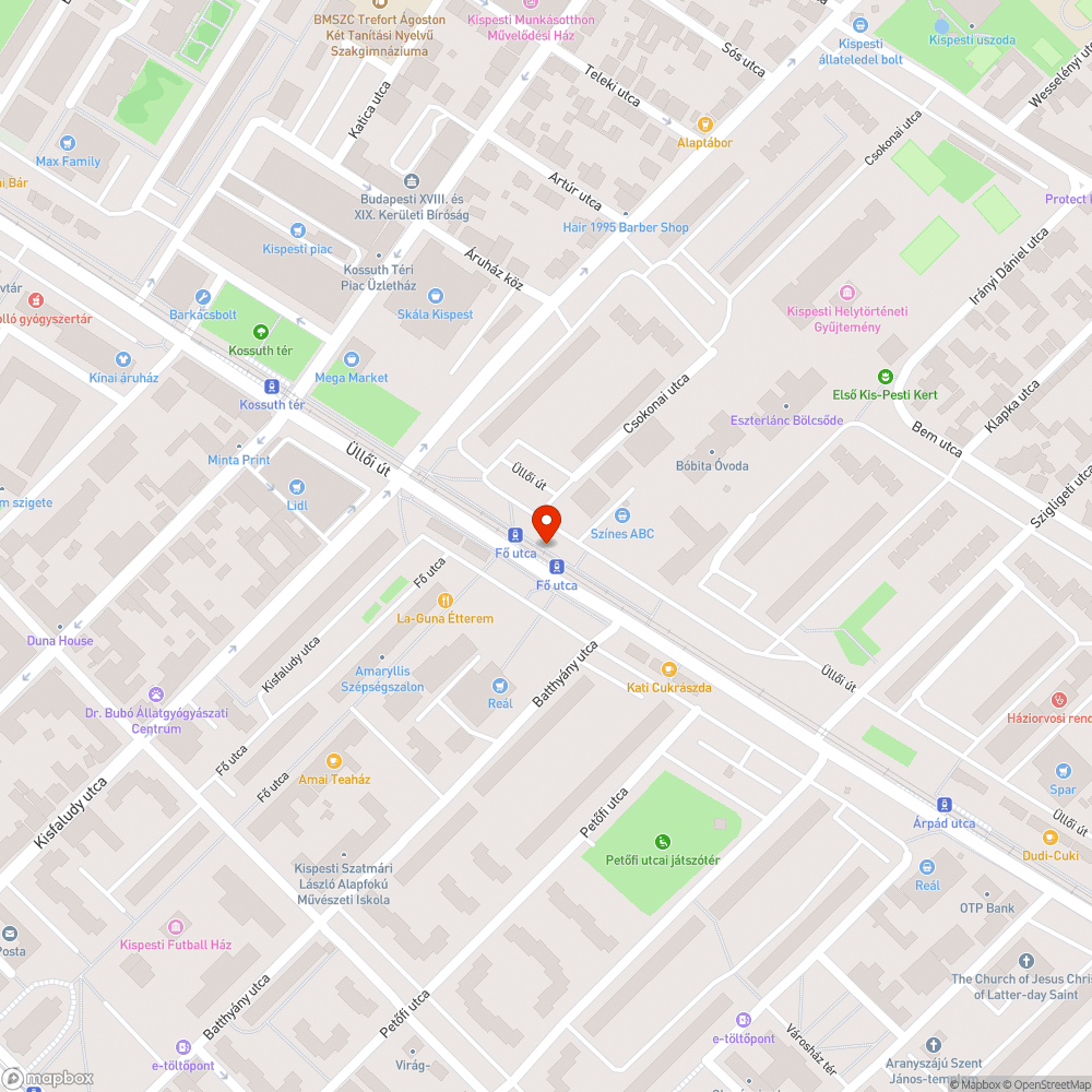 Villamosmegalló szemetes bejelentés helye