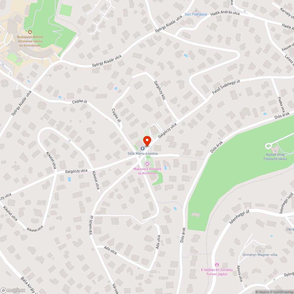 Beton alapzat a kápolnával szemben bejelentés helye