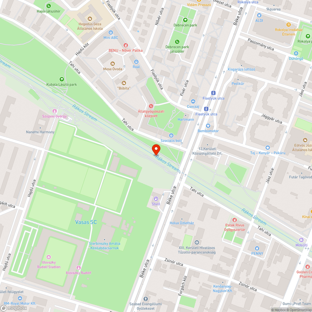 Megsüllyedt patakpart bejelentés helye