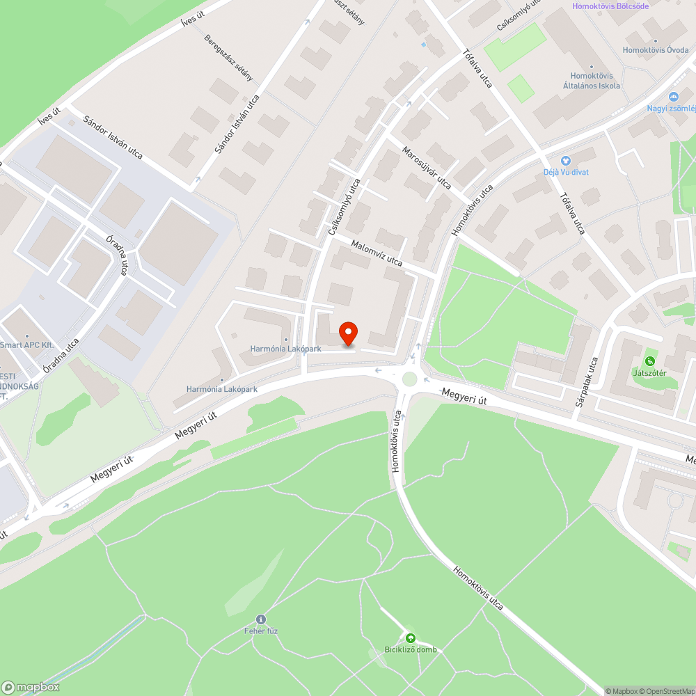 IV. Megyeri út 196. előtti kátyú bejelentés helye