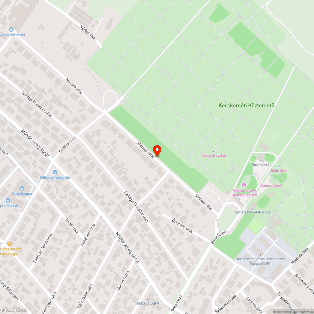 Leszakadt közműdoboz a Mécses utcában bejelentés helye