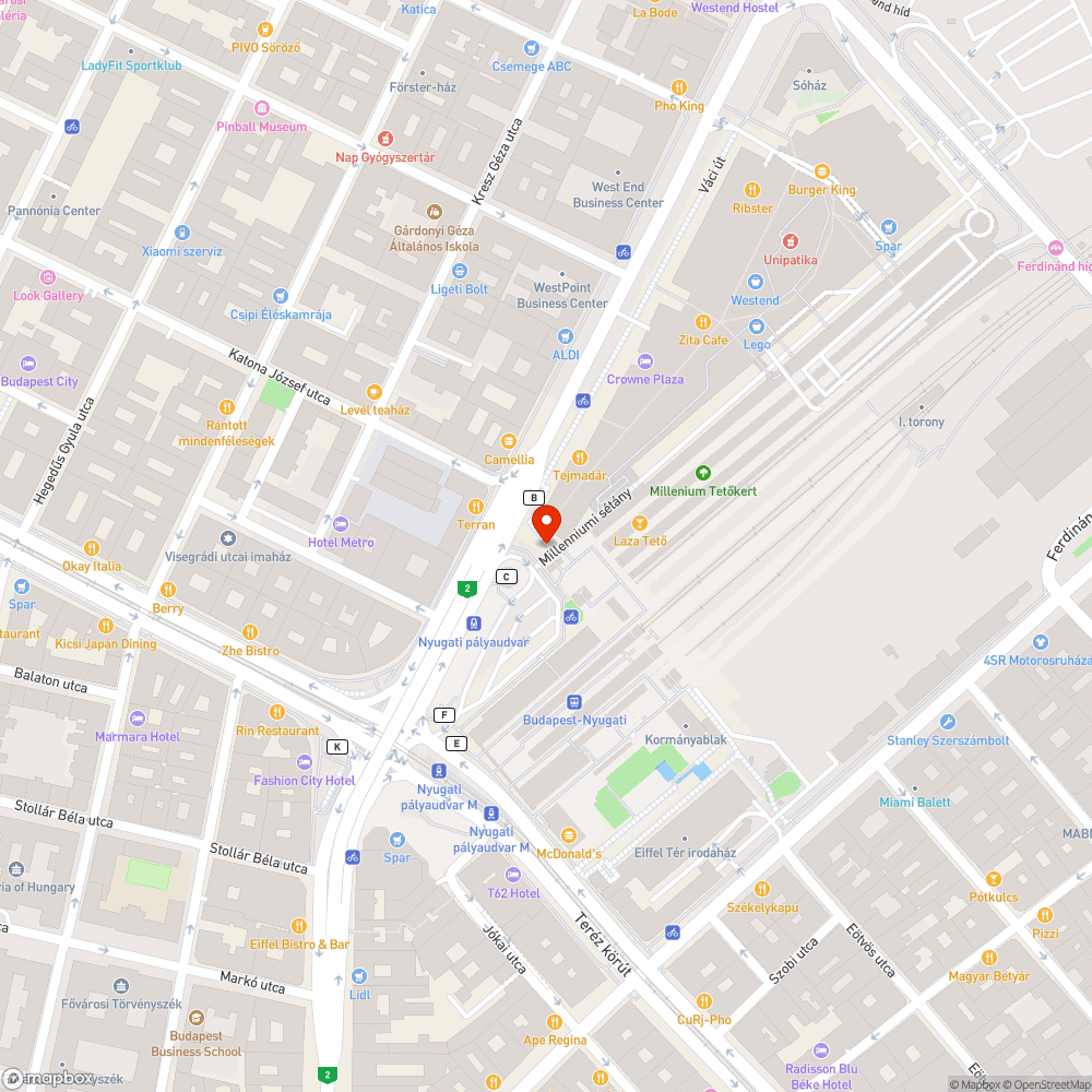 Graffiti a Nyugati Pályaudvaron bejelentés helye