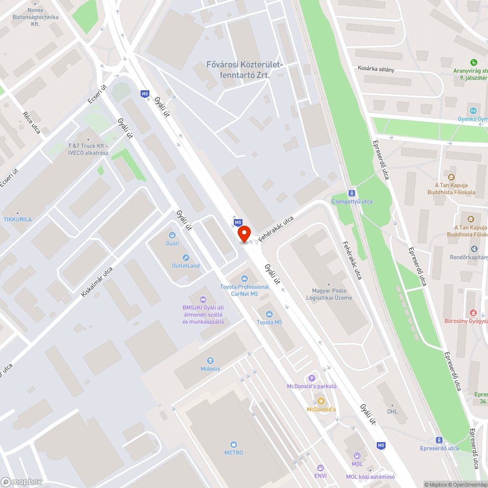 Üres szemetestartó zebránál bejelentés helye