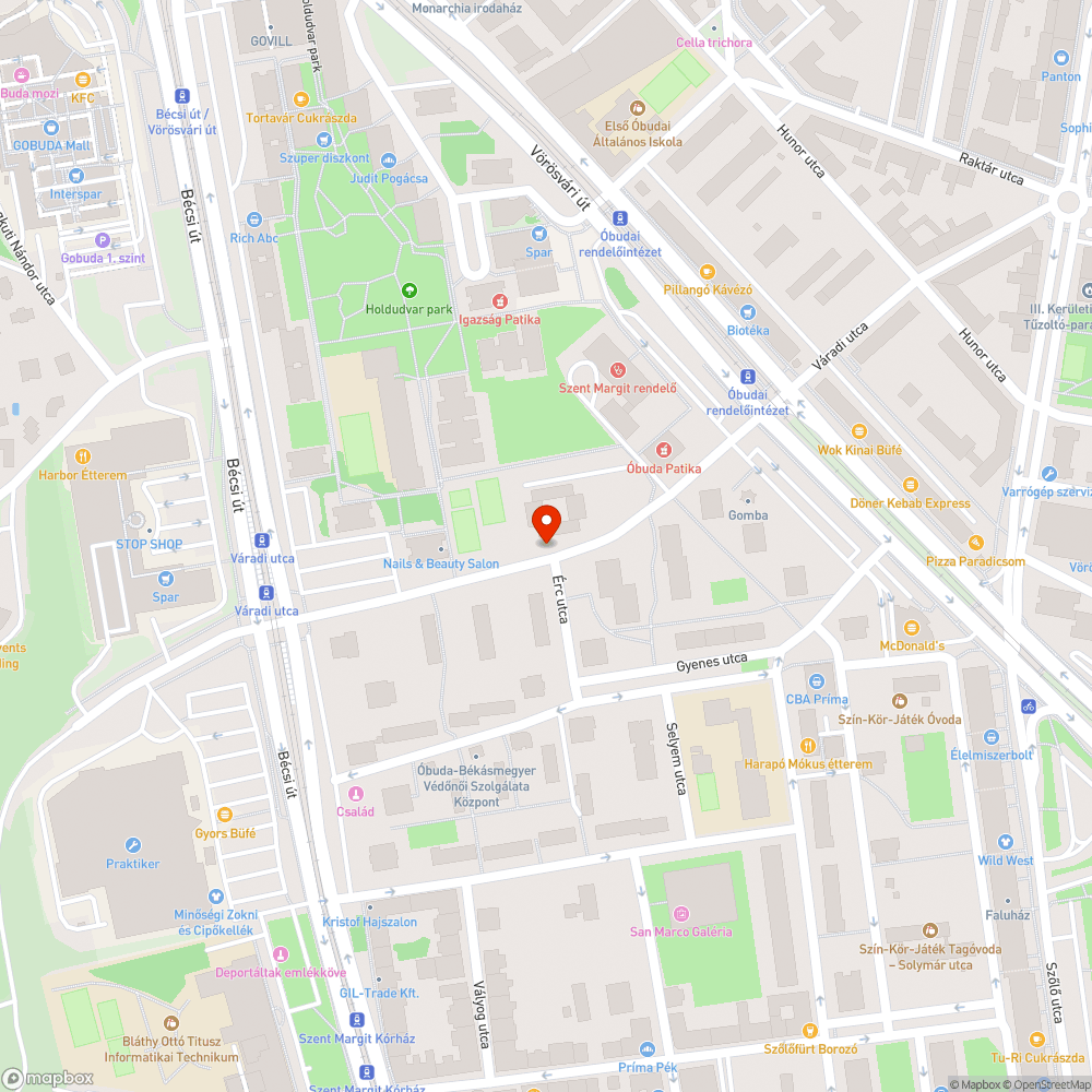 Járdát leszűkítő parkoló autók bejelentés helye