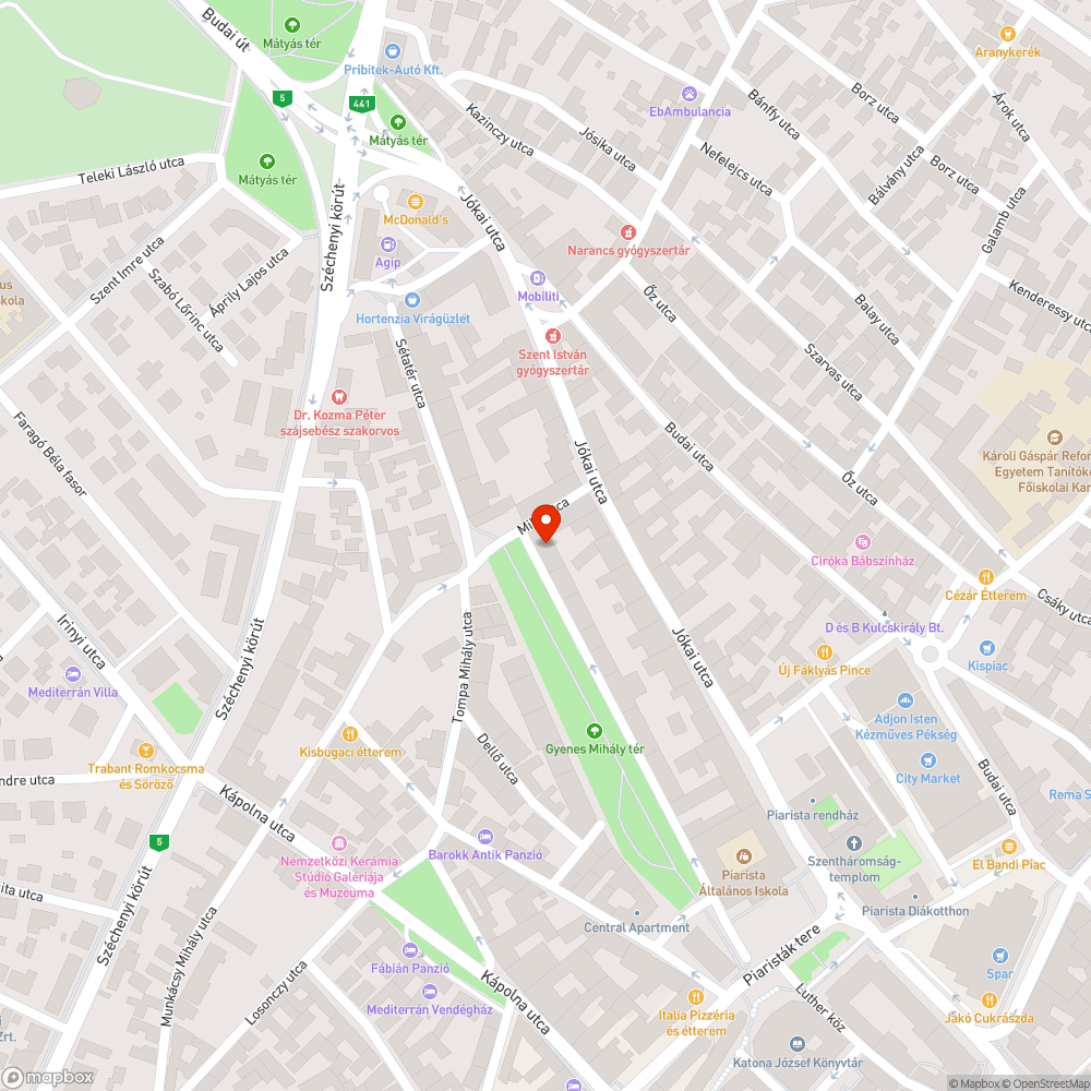 Kátyú a Gyenes Mihály téren bejelentés helye