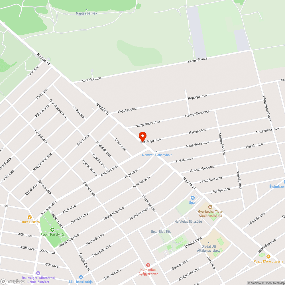 Naplás úti  illegális szemétlerakó bejelentés helye