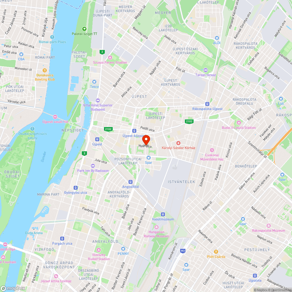 Rozsdás oszlopcsonk Újpesten (Nyár utca - Erzsébet utca) bejelentés helye