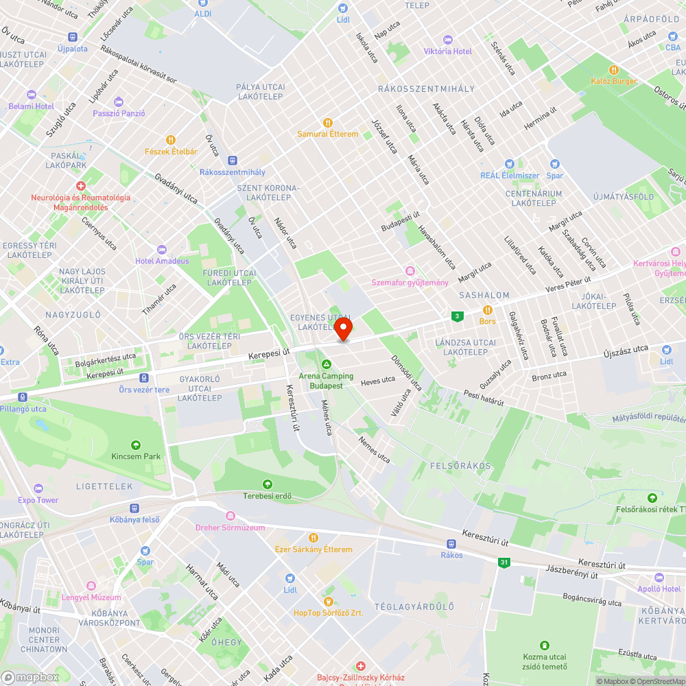 Magasan elhelyezett lámpa bejelentés helye