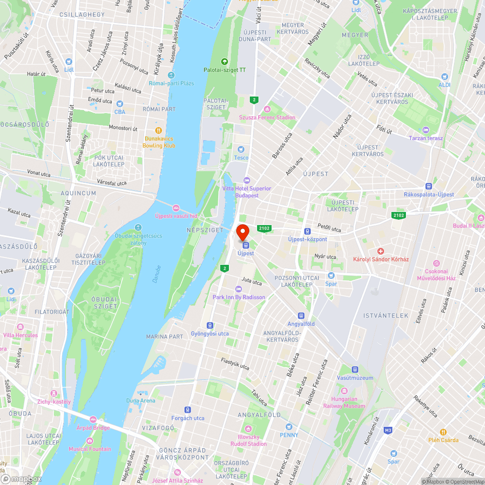 Újpest-Városkapu T-Com telefonfülke-sor (WC) bejelentés helye