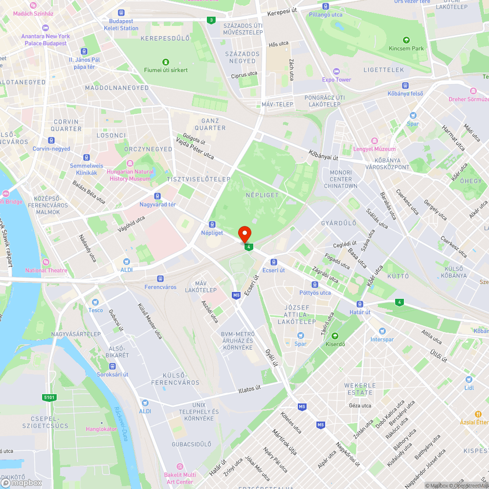 Kidőlt fa zárja el a járdát az Üllői úton! bejelentés helye