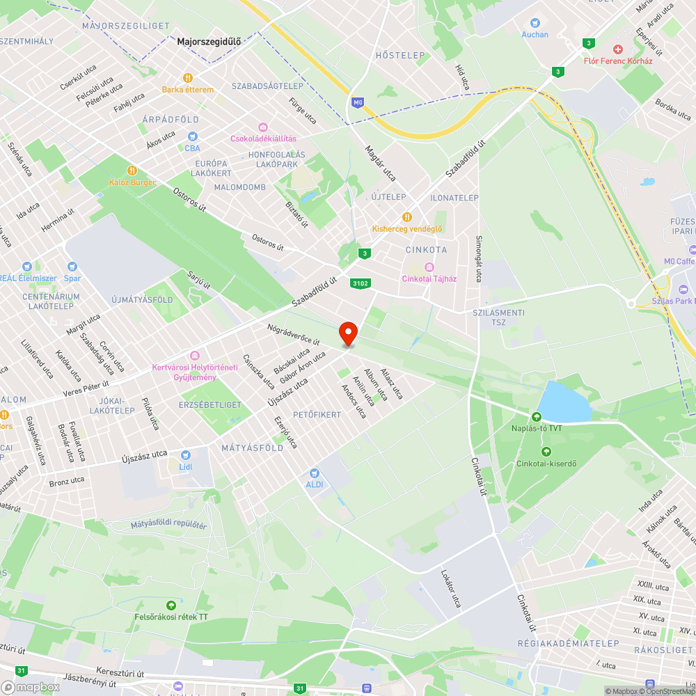 Dűnék a Szilas-patak menti kerékpárúton bejelentés helye