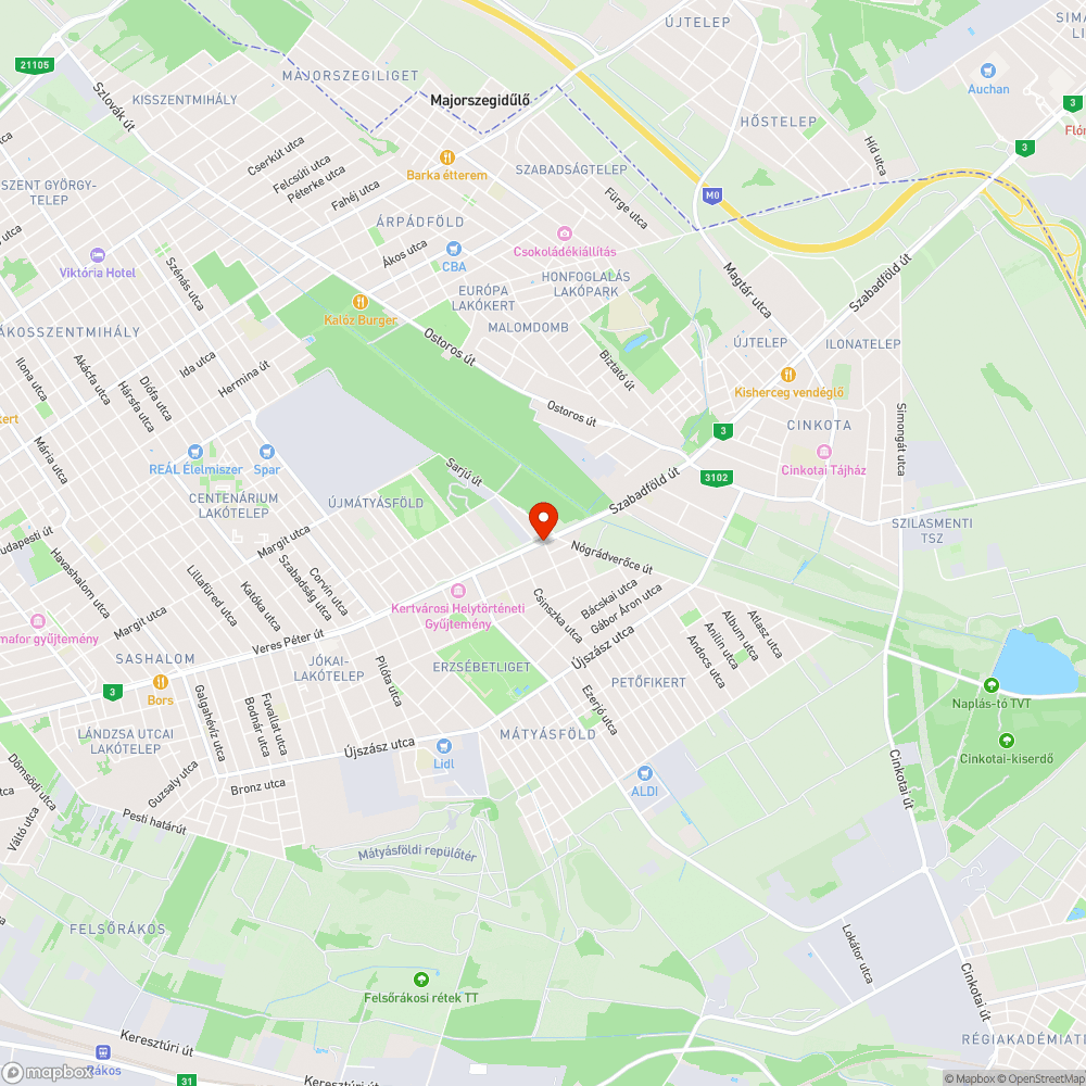 Vihar utáni akadály a kerékpárúton bejelentés helye