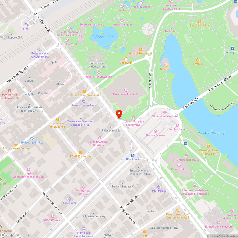 Leszakadt padok a Hősök terénél bejelentés helye