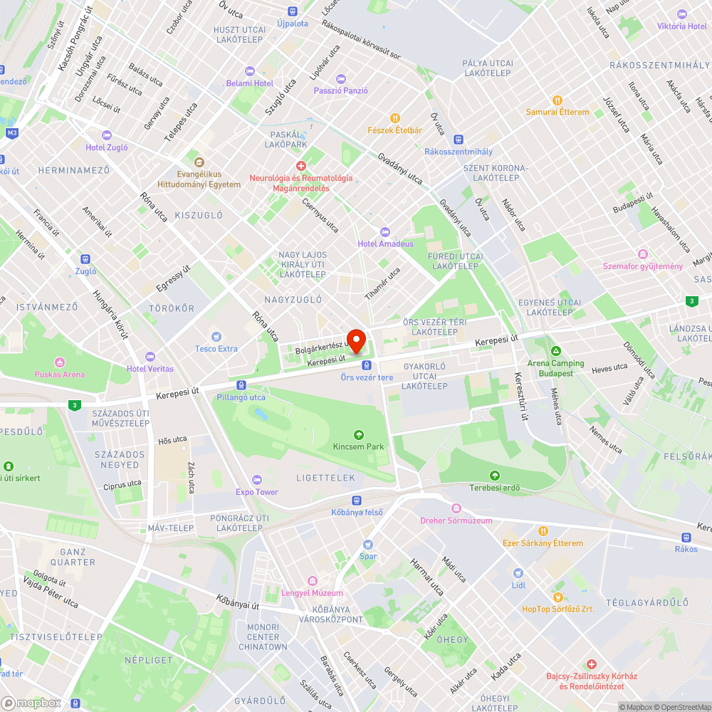 Zugló kátyú bejelentés helye