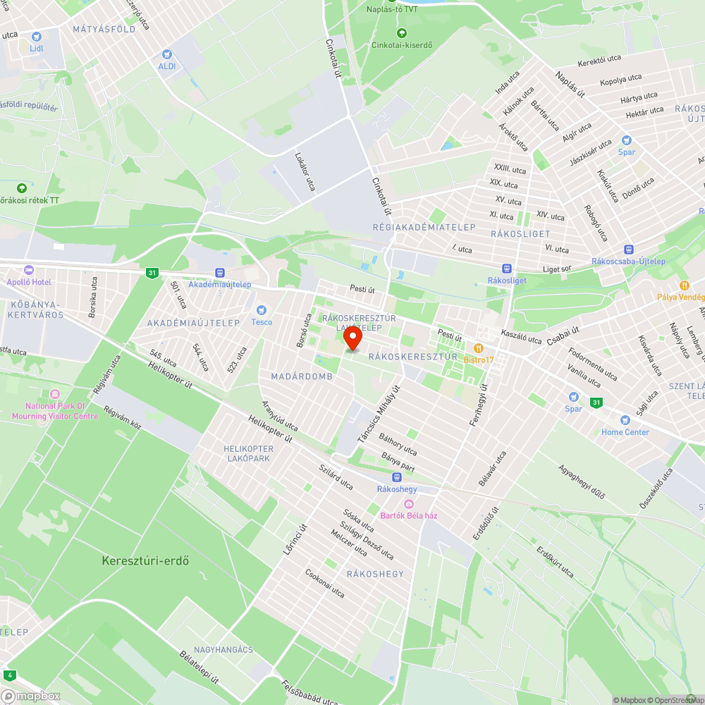 Kósa Pál téri szemétdomb bejelentés helye