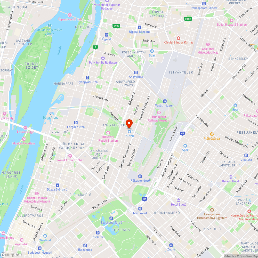 Rákos-patak-menti kerékpárút 1. bejelentés helye