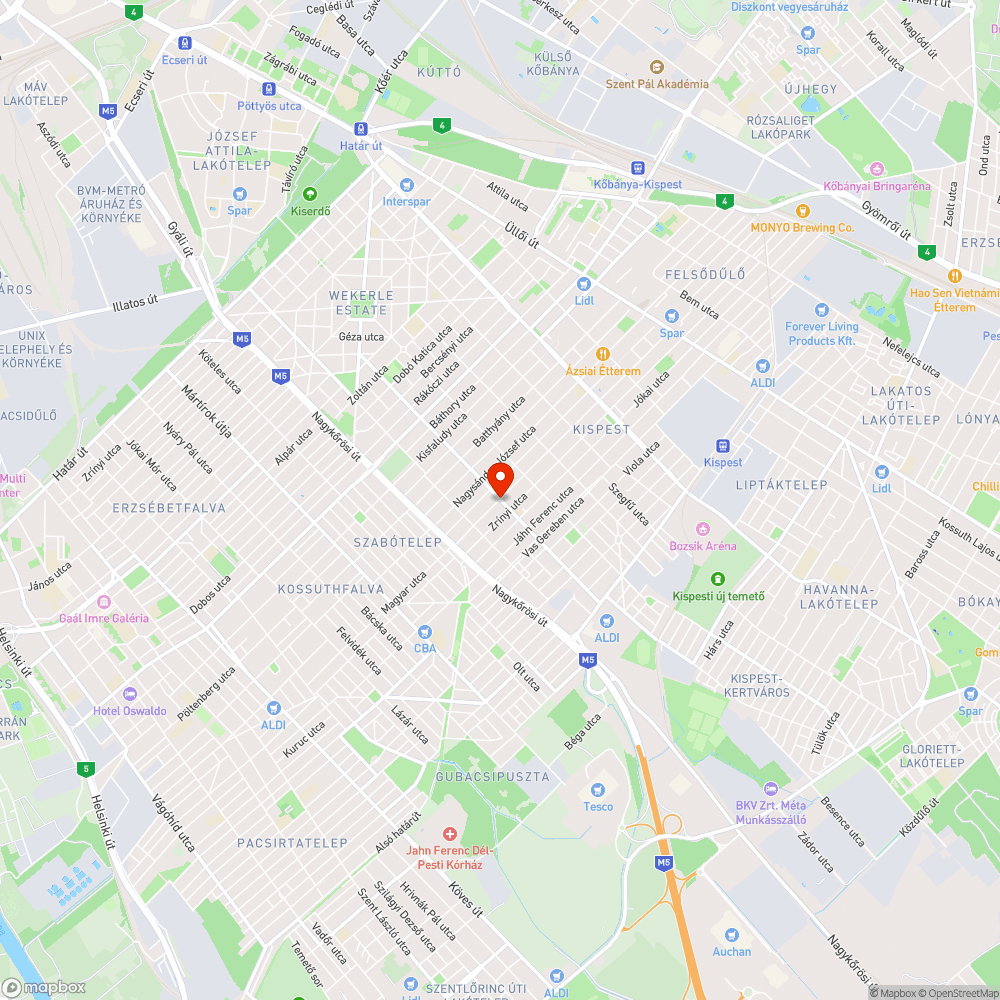 Letőrt szemetes tető Nádasdy u. - Kossuth L. u. bejelentés helye