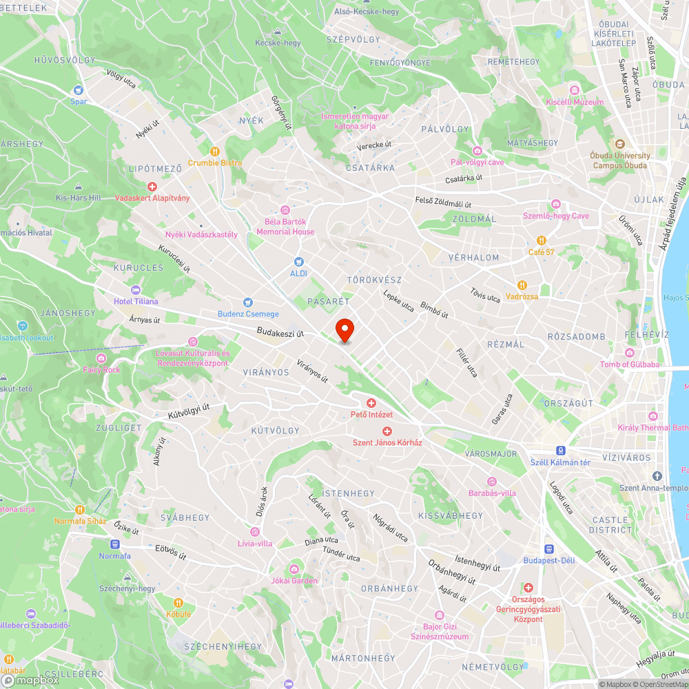 Budagyöngye parkoló bejelentés helye