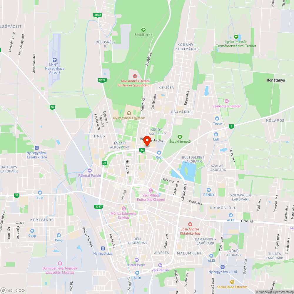 Kátyús út a Krúdy Gyula közben bejelentés helye