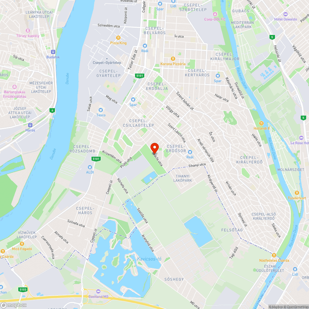 Akácfa utcai "kisdzsungel" bejelentés helye