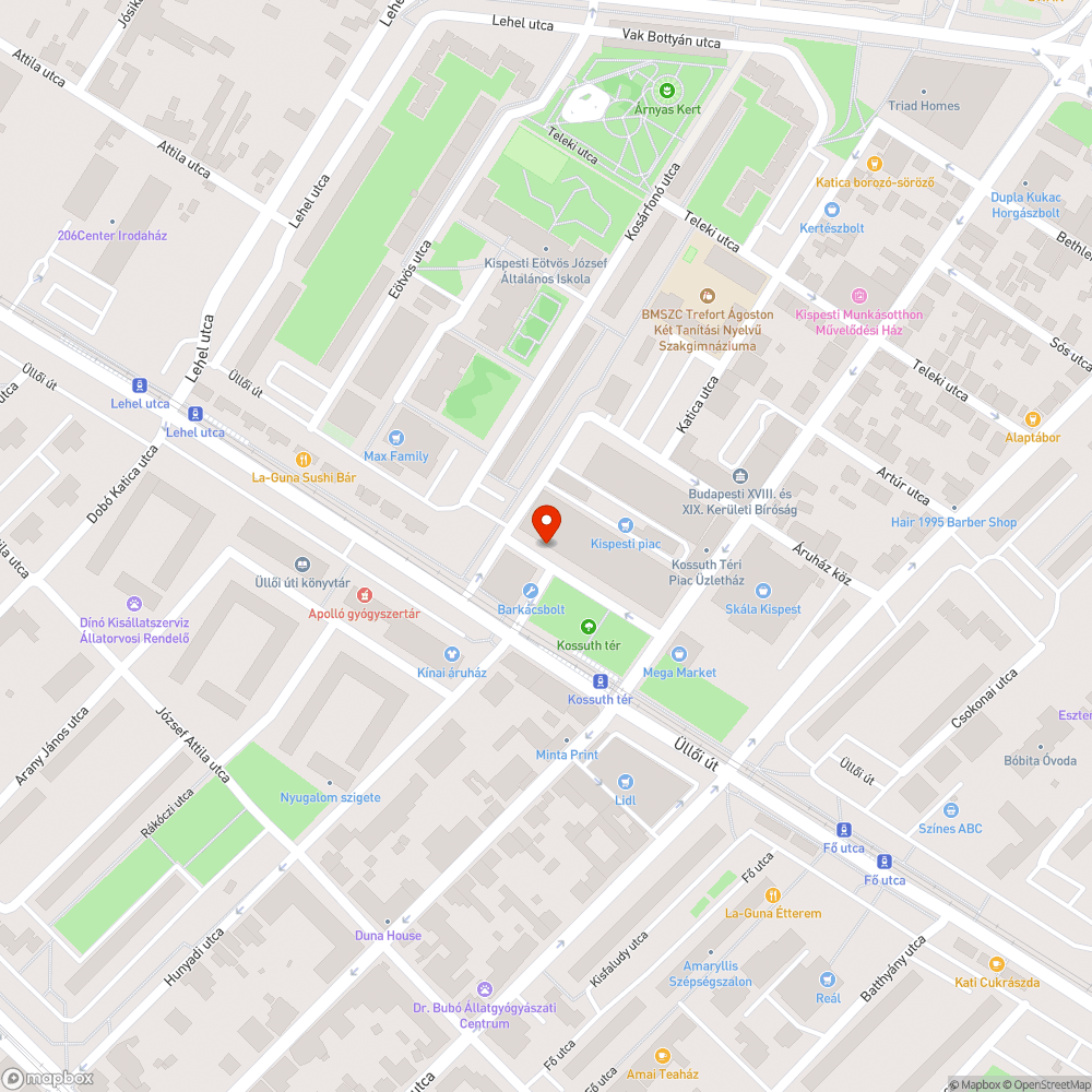 Kispesti piac megközelítése gyalogosok részéről bejelentés helye