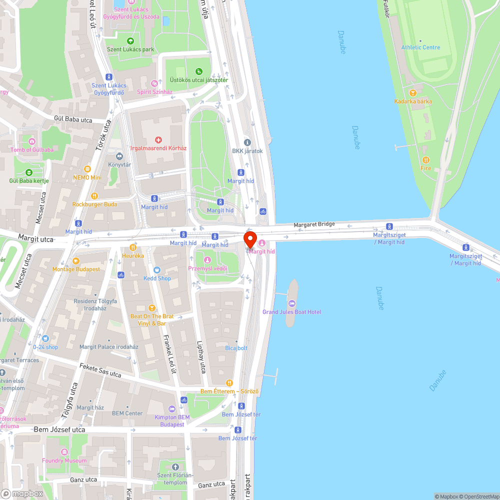 Bem rakpart (Margit híd alatt) bejelentés helye