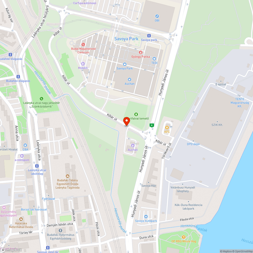 Elhajlott Kőtár tábla bejelentés helye