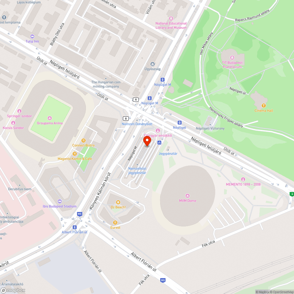 Matricázott Népligeti tábla bejelentés helye