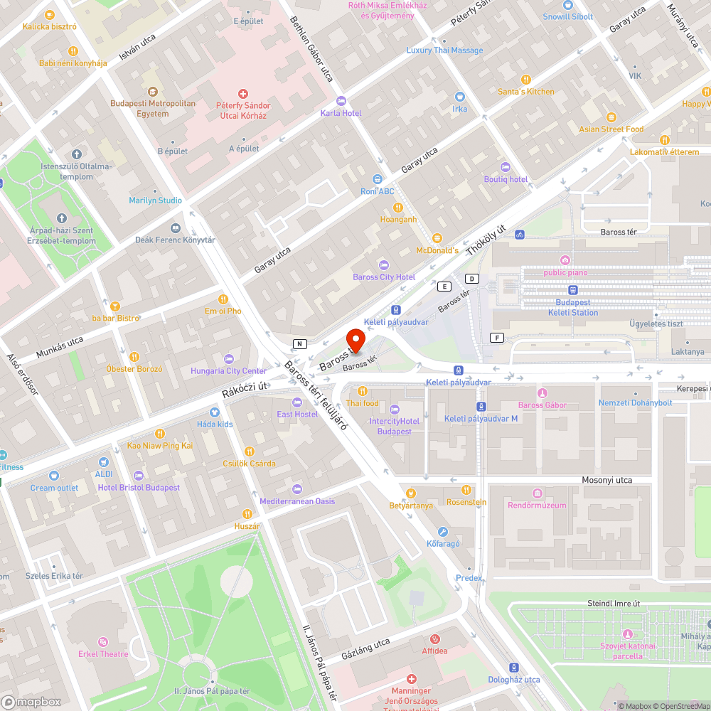 Kiégett lámpák a Keletinél 2. bejelentés helye