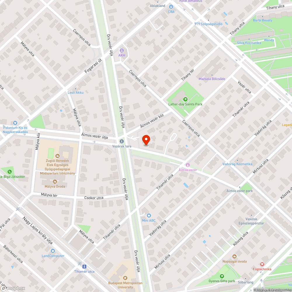 Vezsélyes kátyú bejelentés helye