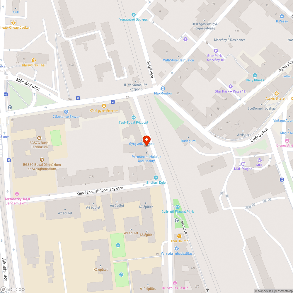 XII ker Győri út 3 nal óriási kátyú bejelentés helye