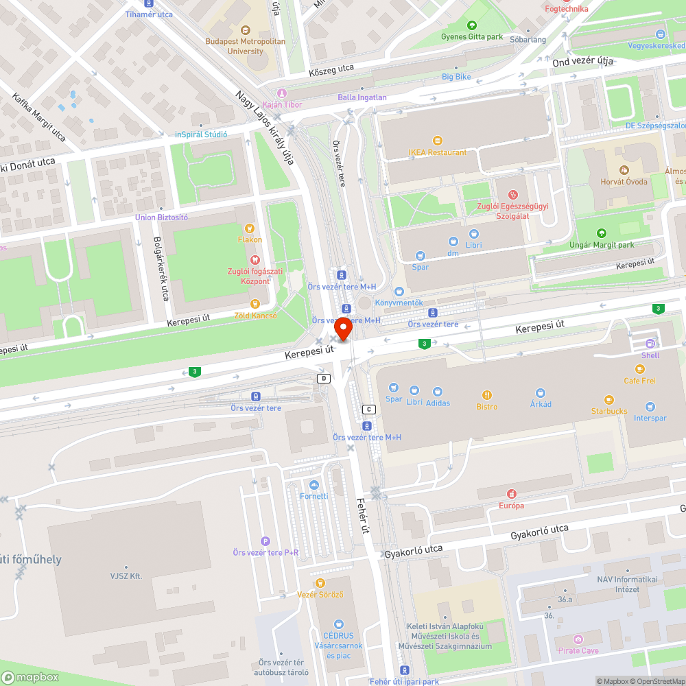 Kiégett lámpák az aluljáróban bejelentés helye