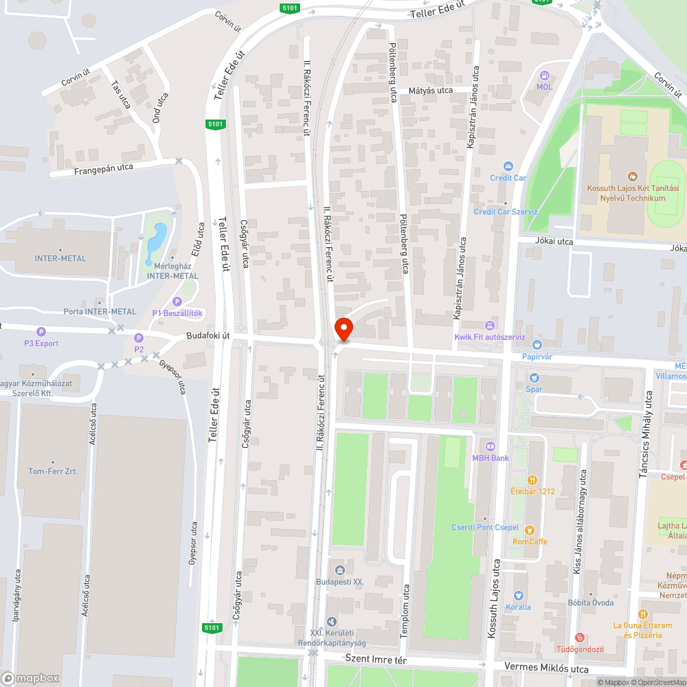 Kidöntött tábla (XXI. kerület Ady Endre út) bejelentés helye