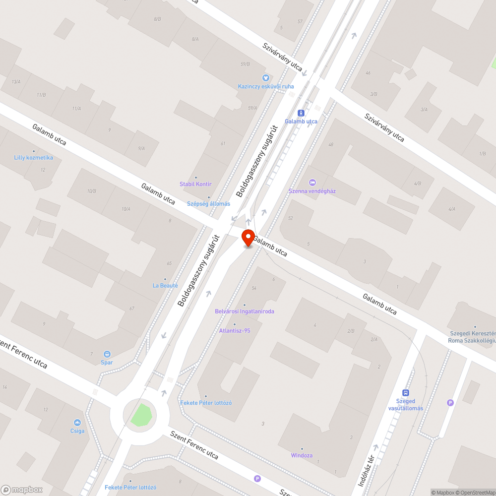 Kerékpárútra belógó oszlop bejelentés helye