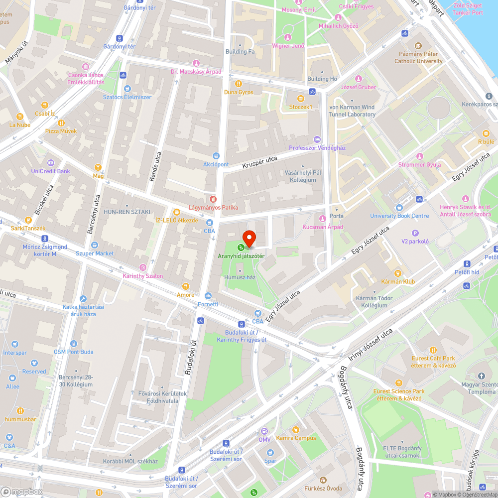 Újbudai Aranyhíd játszótéren kidőlt szemetes bejelentés helye