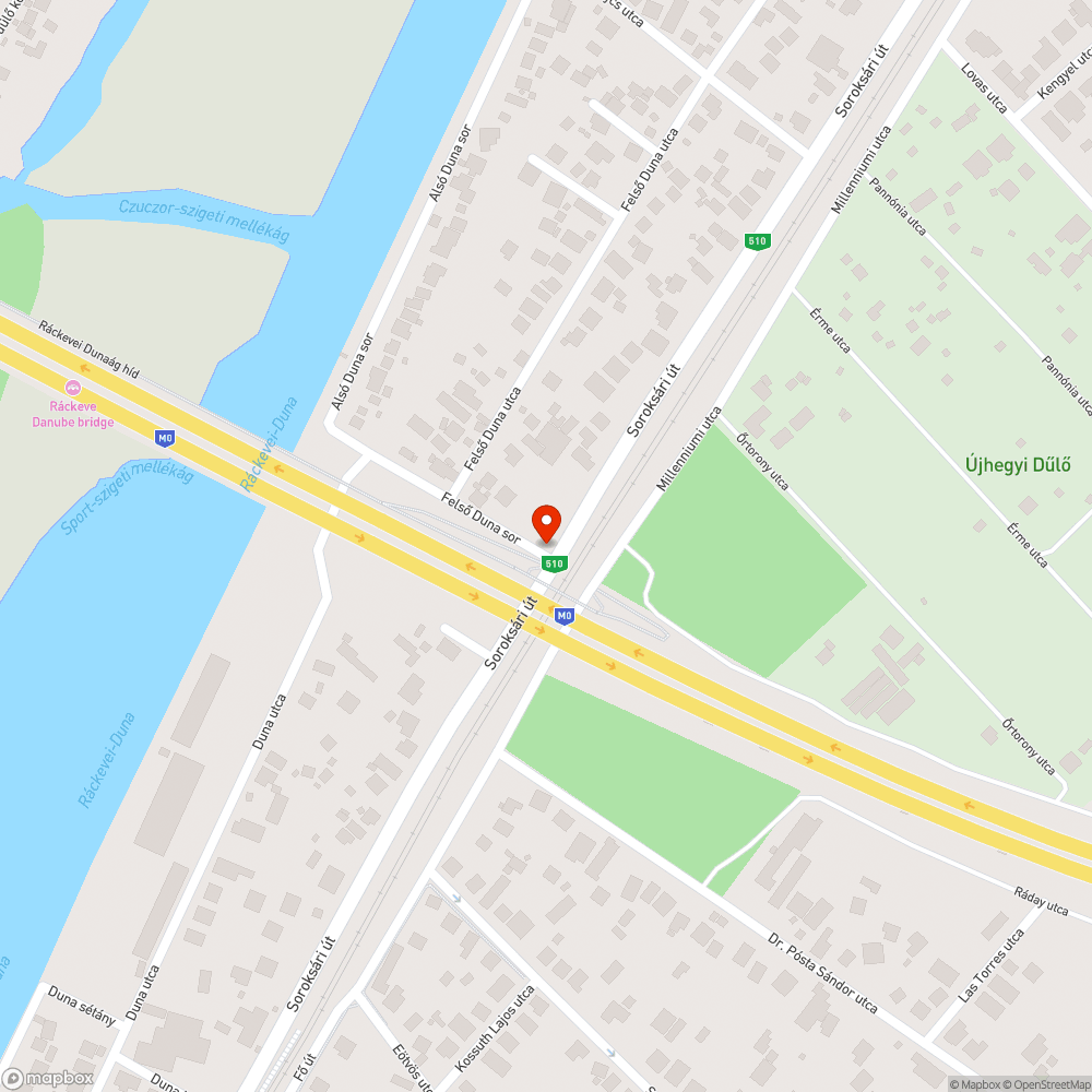 Lezárt gyalogos és kerékpáros szakasz bejelentés helye