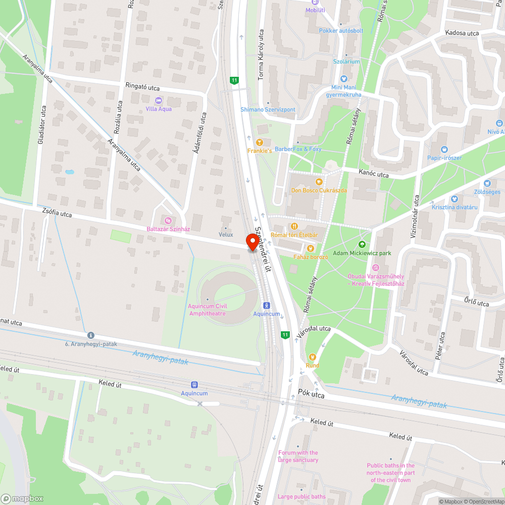 Aquincum szeméttároló bejelentés helye