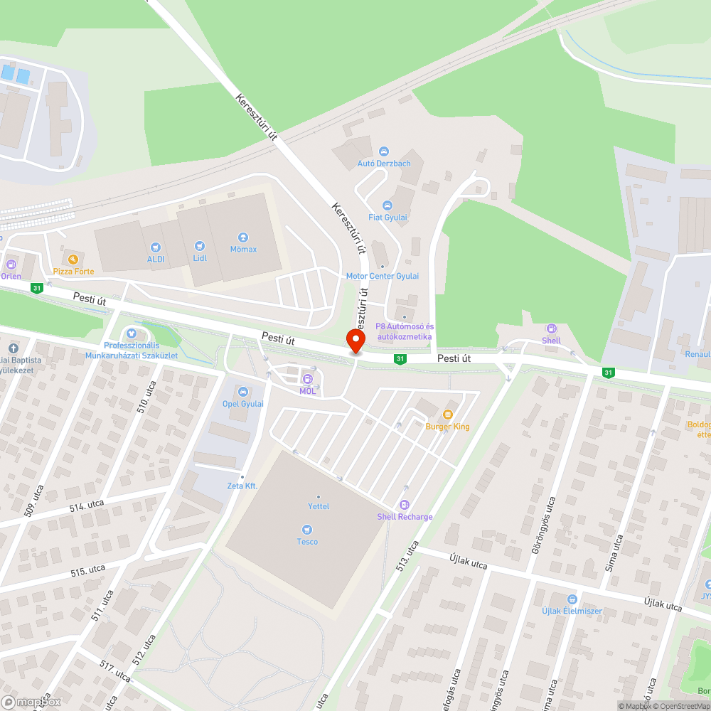 Csatornafedél + úthiba bejelentés helye