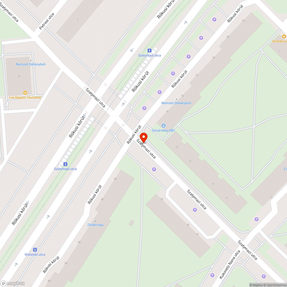 Kátyú az úttesten bejelentés helye