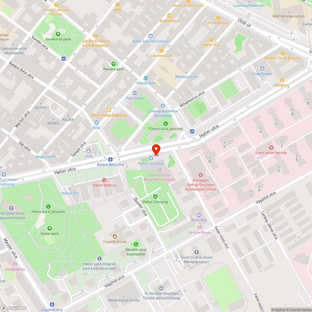 Haller úton elhagyott autó bejelentés helye