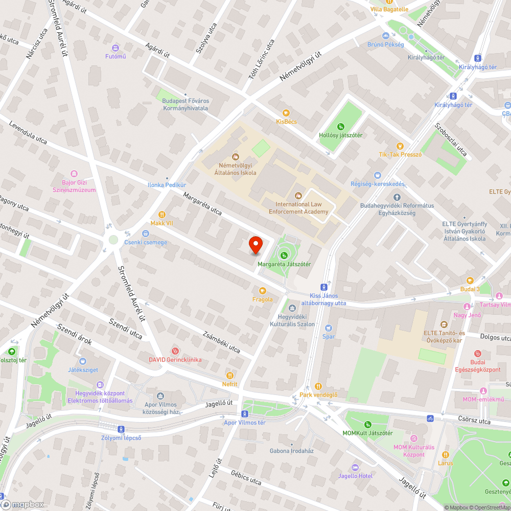 eltömődött csatorna nyilások Margaréta utca és Kiss J. alt .utca bejelentés helye