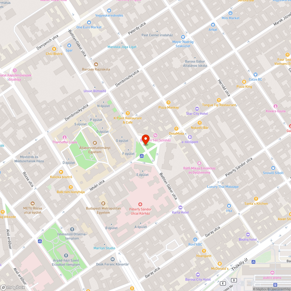 Bethlen Gábor téri grafitti bejelentés helye