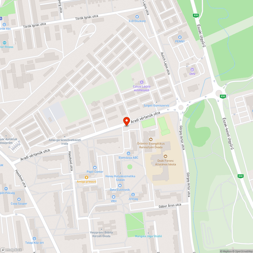 Elhagyott autó bejelentés helye