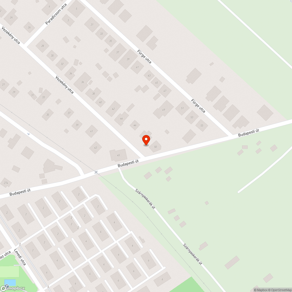 Félbehagyott fekvőrendőr bejelentés helye