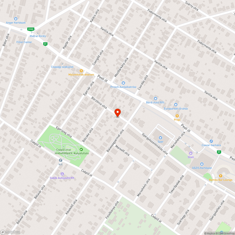 Kátyús út bejelentés helye