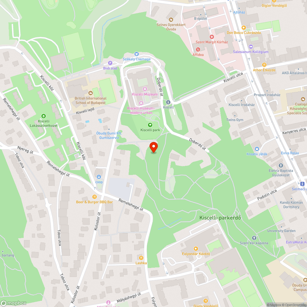 3.kerület Kiscelli parkerdő szemetes bejelentés helye