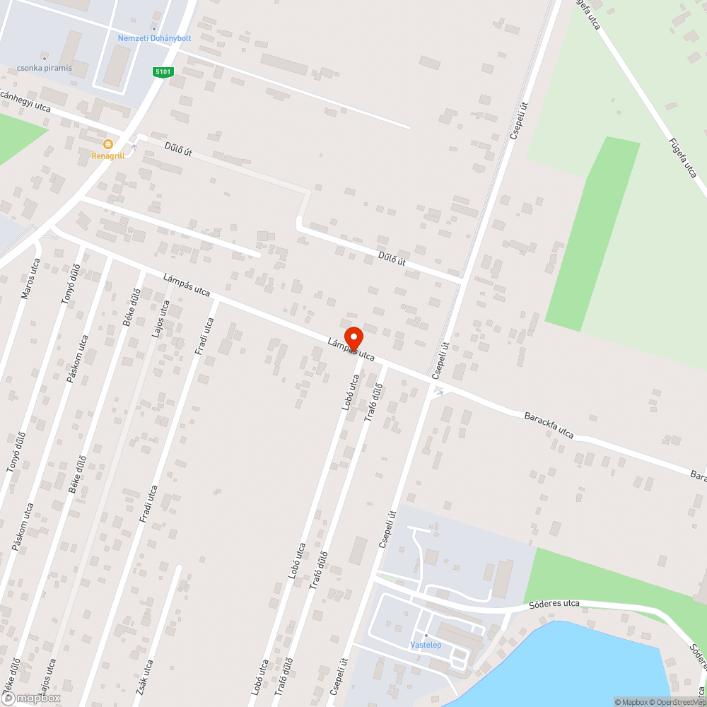 Sebességkorlátozó tábla (Lámpás utca) bejelentés helye