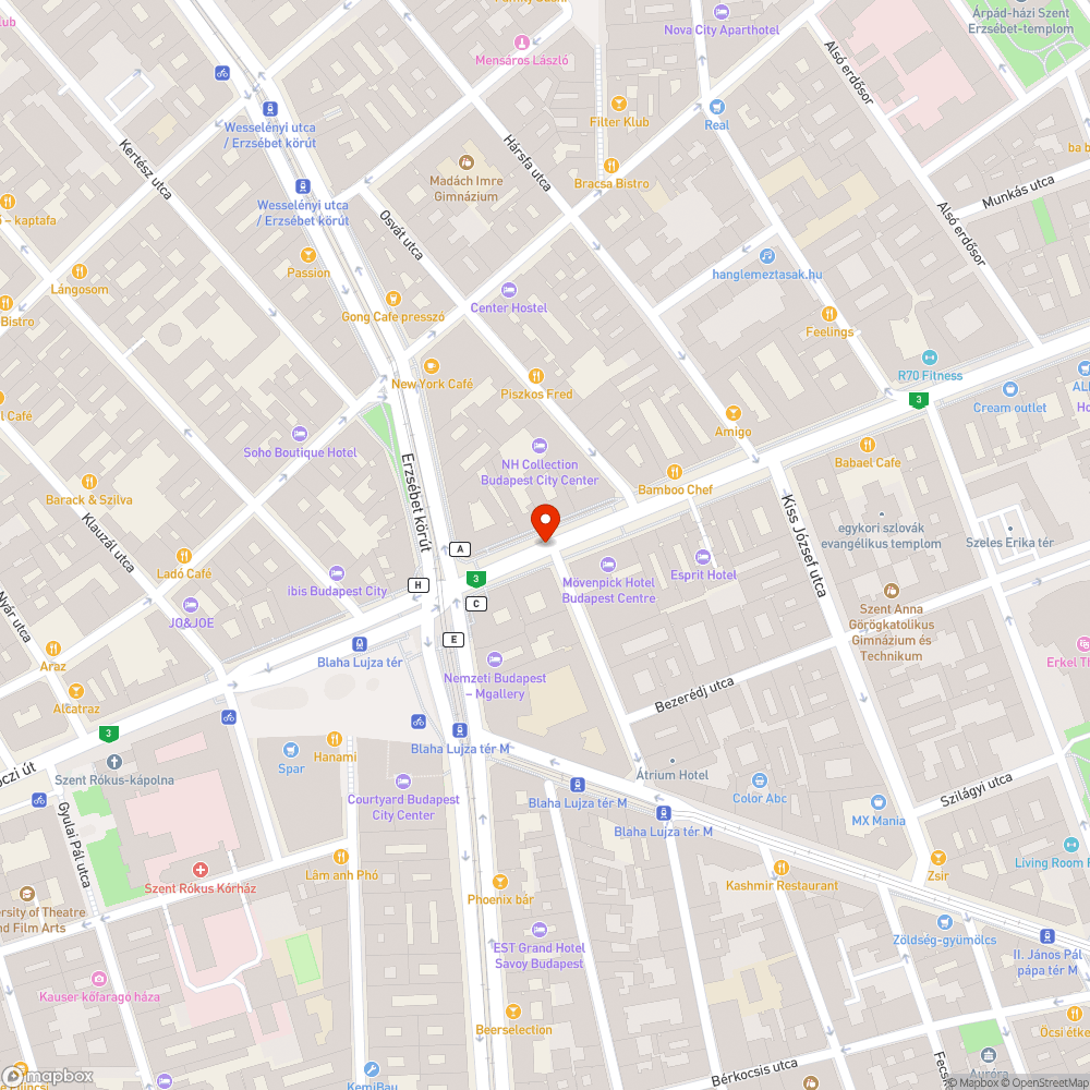 Elkerített, működő BKK automata bejelentés helye