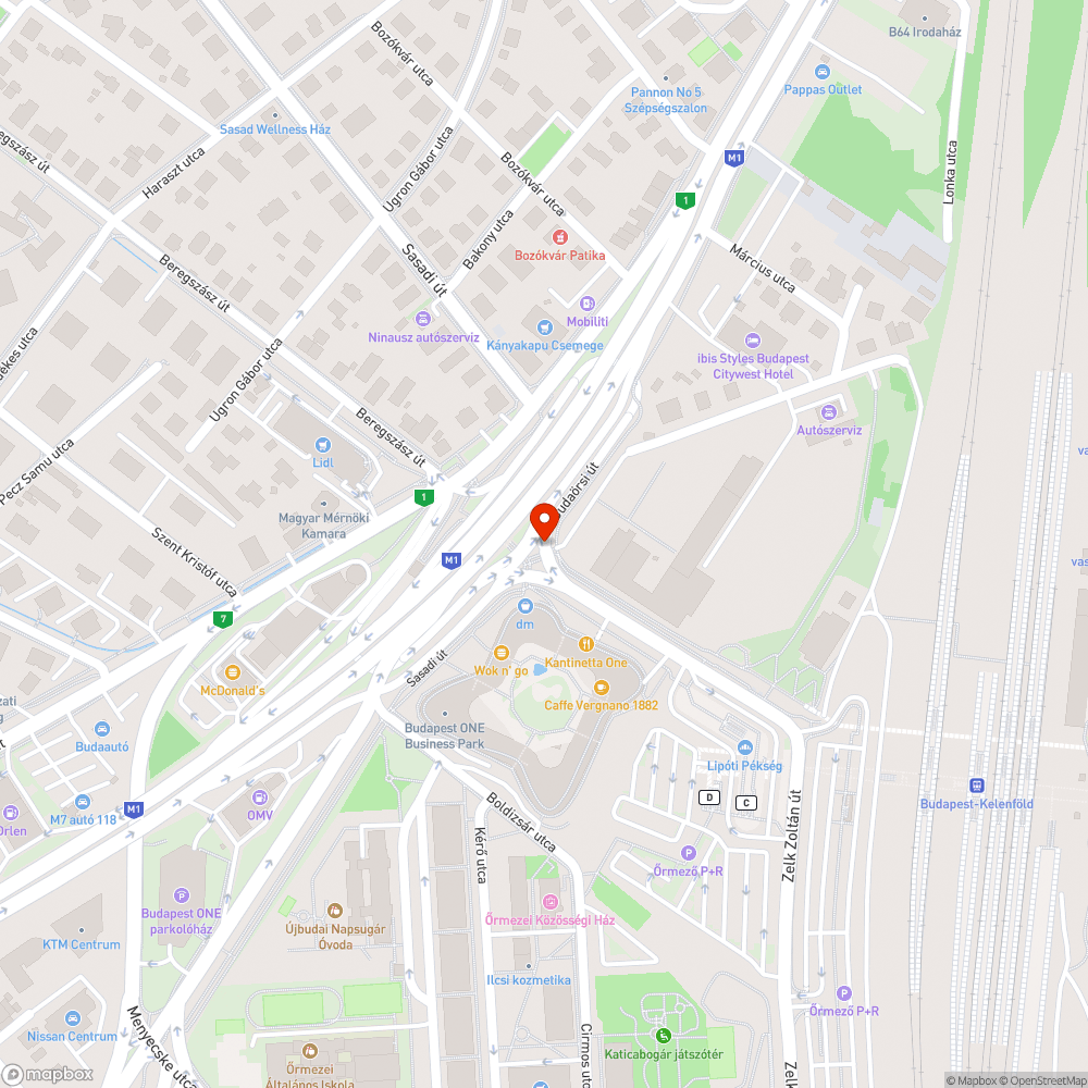 Narancssárga terelőelemek hiánya Kelenföldön bejelentés helye