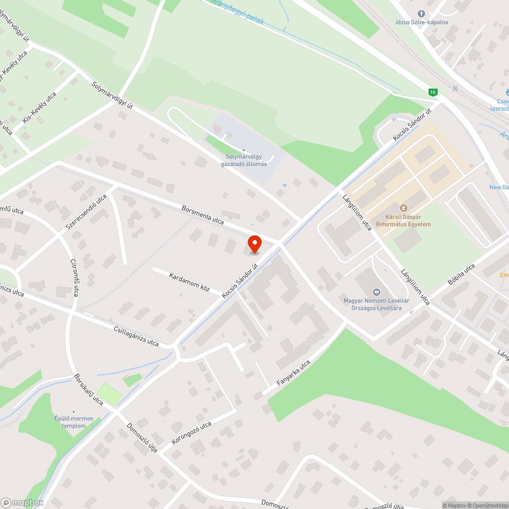 Út közepen tűzcsap bejelentés helye